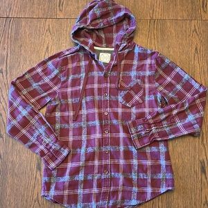 Birch Black flannel hoodie shirt